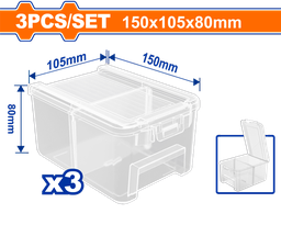 [WTB8333] Wadfow 3pc Transparent Storage Bin Set