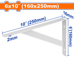 [WZJ2325] Wadfow Heavy Duty Shelf Bracket 6 x 10 In. (16 x 25 cm）