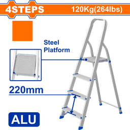 [WLD3H04] Wadfow 4-Step Household Ladder Steel &amp; Aluminium